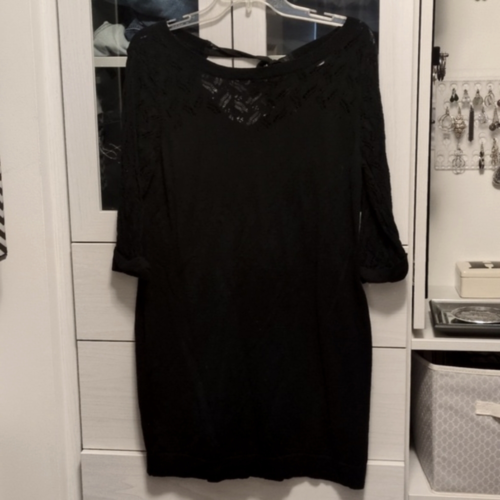 LC Lauren Conrad black sweater dress size large